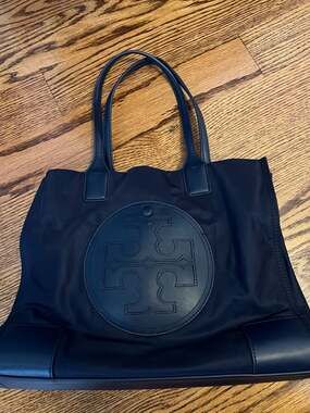 Tory Burch Ella Nylon Tote Bag in Navy Blue